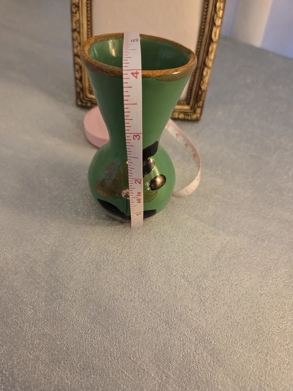 Hand Painted Beautifully Designed Pottery Sculpted Vase Artist Signged Italy Vtg